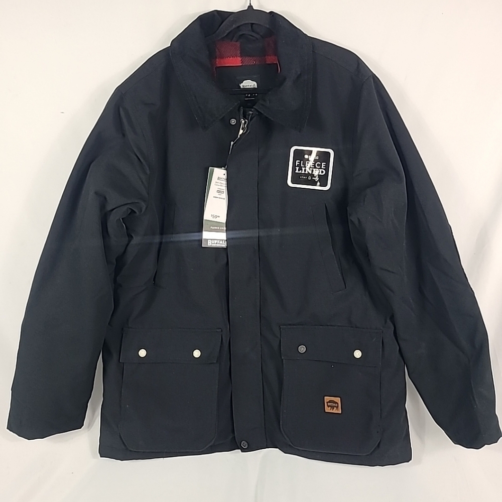NWT Buffalo Outdoors Fleece Lined Canvas Chore Barn Jacket Black Sz XXL
